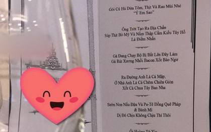 Dân mạng truyền nhau tấm thực đơn cưới "chịu hay không chịu thì buộc chịu" cực hot của cô dâu chú rể có khiếu hài hước