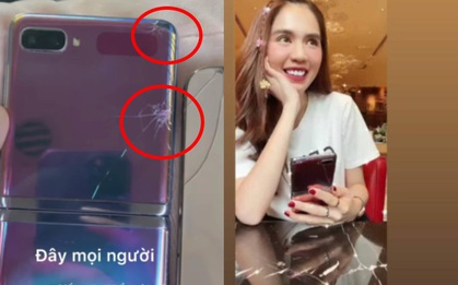 Soi chiếc điện thoại Ngọc Trinh "dùng như phá", bể tan tành nhưng vẫn quyết tâm không đổi!