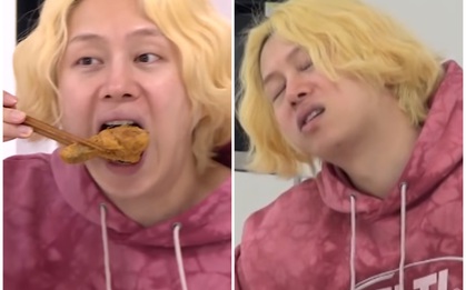 Chật vật ăn gà rán khi mới niềng răng, Heechul tỏ ra vô cùng đau đớn khiến người xem cũng thấy tê tái giùm