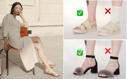 Một lỗi sai khi đi giày/sandals mà nhiều chị em không để ý nhưng lại khiến trang phục kém sang trầm trọng