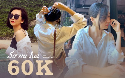 Mua sơ mi lụa trắng chỉ với giá 60k: Tôi diện đi làm, đi chơi, đi du lịch,... đều ngon lành!