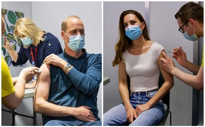 Hết Hoàng tử William "gây sốt" MXH khi đi tiêm vắc xin Covid-19, đến lượt Công nương Kate chiếm trọn spotlight lúc tiêm phòng