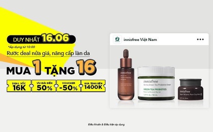 Nửa năm, nửa tháng, innisfree “chơi lớn” với flash sale “nửa giá” và 16k duy nhất vào 16/6