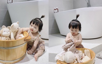 Đông Nhi khoe con gái "đáng đồng tiền bát gạo", mới 8 tháng tuổi đã trổ tài làm 1 việc cực đảm, bố mẹ được nhờ lắm đây