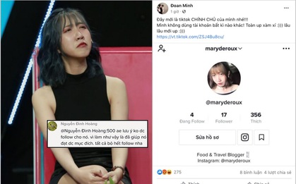 "Cô gái 12 mối tình" công khai tài khoản TikTok chính chủ, ngay lập tức bị cư dân mạng phản ứng gay gắt và kêu gọi không follow