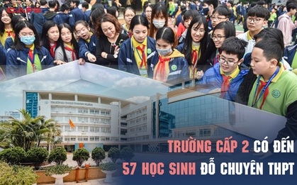 Trường cấp 2 có đến 57 học sinh đỗ THPT chuyên: Khoảng 1/3 đỗ 2 trường với các môn chuyên khác nhau, trong đó có 2 thủ khoa