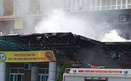 Kịp thời dập tắt đám cháy tại Bệnh viện Nhi Thanh Hóa