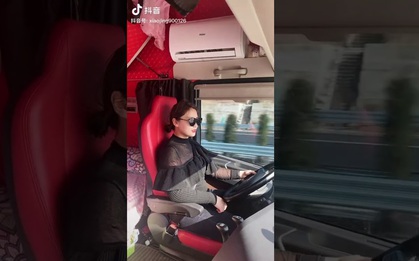 "Đu trend" thay đồ trên mạng xã hội, nữ tài xế lái xe tải thu hút CĐM bởi thần thái cực phẩm