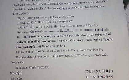 Dùng giấy đi đường giả ghi "đón con dâu nguyên Chủ tịch Quốc hội"
