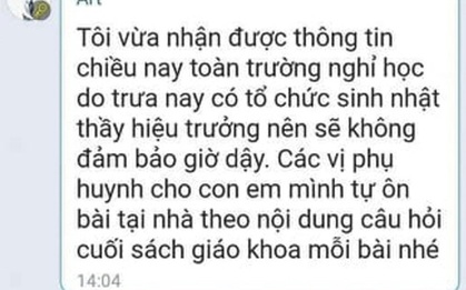 Xôn xao chuyện HS được nghỉ 1 buổi vì "trường tổ chức sinh nhật cho thầy Hiệu trưởng": Thầy giáo lên tiếng
