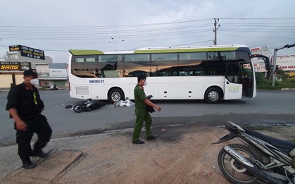 Xe khách chở công nhân đi tiêm vắc xin Covid-19 tông tử vong người đi xe máy