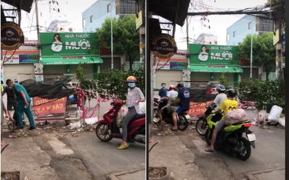 Clip người dân phá rào chắn phòng dịch ở TP.HCM để đi: Phường sẽ kiểm tra biển số xe để xử phạt