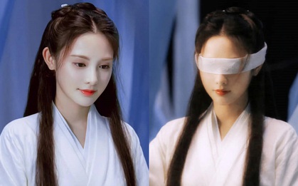 Bành Tiểu Nhiễm gây sốt với tạo hình bạch y trong phim mới, bịt mắt trông lại hao hao "nàng hồ ly" Dương Mịch?