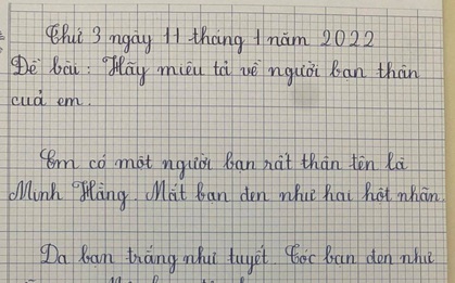 Bài văn miêu tả bạn thân gây “sốt” của học sinh tiểu học: Đẹp tầm này thì chỉ có thể là truyện cổ tích!