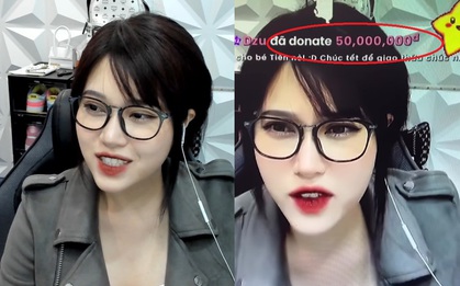 Ước có tiền tiêu Tết, nữ streamer Thuỷ Tiên được fan donate ngay trên sóng livestream hơn cả trăm triệu