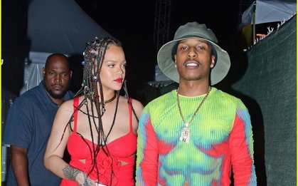 Rihanna diện đầm cut-out nổi bật đi xem ca nhạc cùng bạn trai tại quê nhà