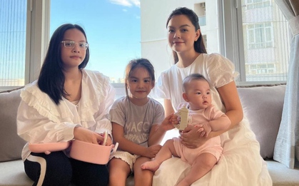 Phạm Quỳnh Anh khoe khoảnh khắc vui vẻ của 4 mẹ con, dân mạng chú ý ngoại hình