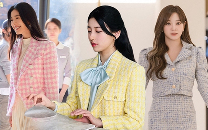 Học cách diện áo khoác vải tweed từ các diễn viên Hàn Quốc