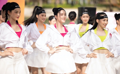 Top 35 Hoa hậu Việt Nam khoe dáng đầy sức sống khi thi "Người đẹp thể thao"