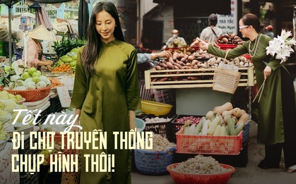 Các khu chợ truyền thống tại TP.HCM đang được các bạn trẻ rần rần kéo đến chụp hình áo dài Tết sớm