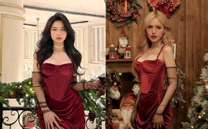 Khi 2 hot girl đình đám "đụng độ" ảnh Giáng sinh: Hàn Hằng đẹp không tì vết, nhan sắc Xoài Non mãi đỉnh!