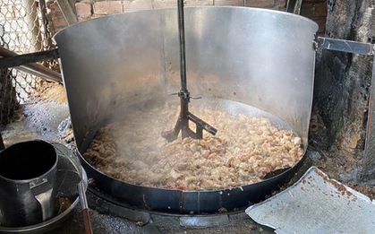 Mua mỡ heo, da heo đổ đống dưới sàn nhà rồi chế biến thành dầu, tóp mỡ