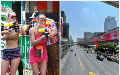 Cảnh khó tin tại Lễ Songkran Thái Lan hôm nay: Khách Tây đổ xuống đường té nước mặc lệnh cấm, khách Việt "kêu trời" vì… quá nóng