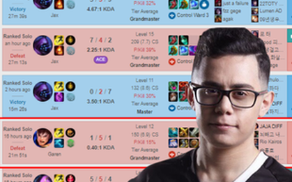 Vừa lên Thách Đấu Hàn, "thánh drama" TFBlade lại bị tố có hành vi phá game với Garen Đường Trên