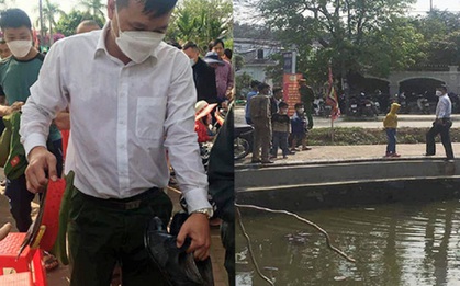 Đại úy công an lao xuống hồ cứu bé bị đuối nước