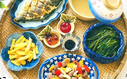 9X nấu cơm ngon, cứ bê mâm lên là con lại khen "đẹp quá"