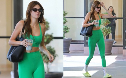 Kendall Jenner diện trang phục thể thao khoe đường cong nóng bỏng trên phố
