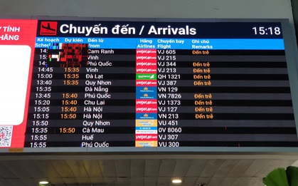 7 chuyến bay đến Tân Sơn Nhất phải hạ cánh sân bay khác do mưa lớn