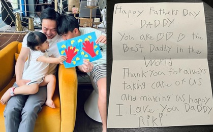 Sao Việt mừng Ngày của Cha: Cường Đô La khoe quà 2 con tặng, ông xã Hà Tăng xúc động đọc thư tay nhóc tỳ