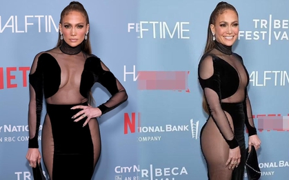 Jennifer Lopez sexy táo bạo với đầm xuyên thấu