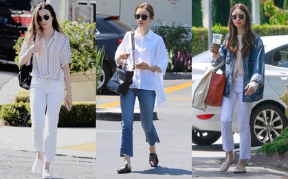 Muốn diện đồ mùa hè trẻ trung như Lily Collins, bạn chỉ cần đầu tư vào các món thời trang đơn giản