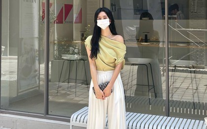 12 cách diện áo trễ vai từ phụ nữ Hàn vừa sang vừa thanh lịch