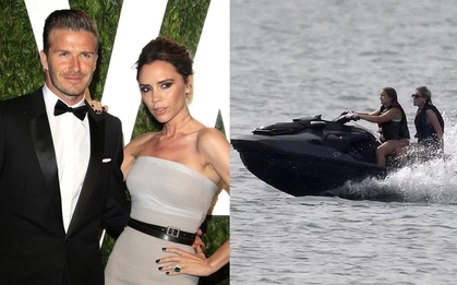 Vợ chồng Beckham nguy cơ ngồi tù vì cho Harper Seven lái mô tô nước?