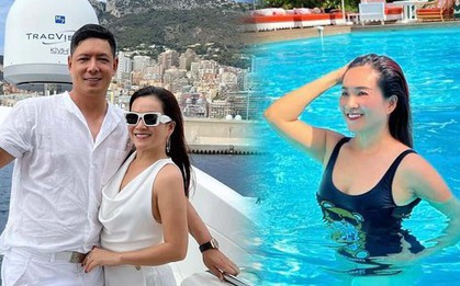 Bình Minh cùng vợ đi du lịch châu Âu, bà xã Anh Thơ đẹp gợi cảm với áo tắm