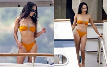 Nữ diễn viên Zoe Kravitz lộ ngực trần ở biển