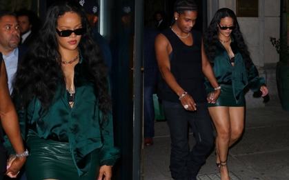 Rihanna diện mốt khoe nội y nóng bỏng đi chơi đêm cùng bạn trai