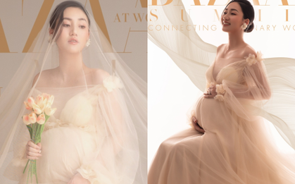 Á hậu Ngô Trà My khoe loạt ảnh "cô dâu" xinh đẹp, xác nhận mang bầu lần 2