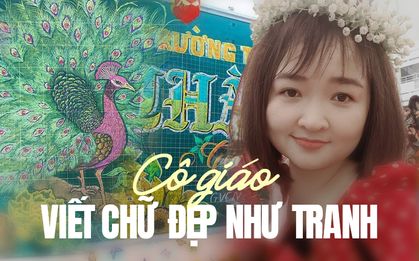 Cô giáo tiểu học khoe tài viết chữ "rồng bay phượng múa", dùng phấn bảng mà đẹp như vẽ tranh