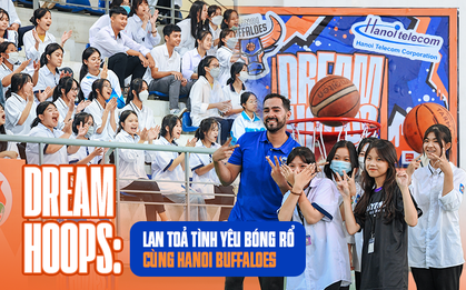 Hanoi Buffaloes và Hanoi Telecom trao tặng cột rổ Ước mơ 2022 cho trường THPT Nguyễn Du
