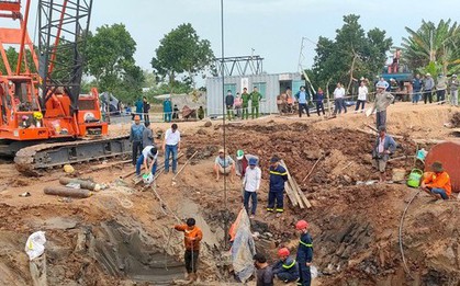 Sau hơn một ngày chưa thể cứu bé trai 10 tuổi rơi xuống trụ bê tông sâu 35 m