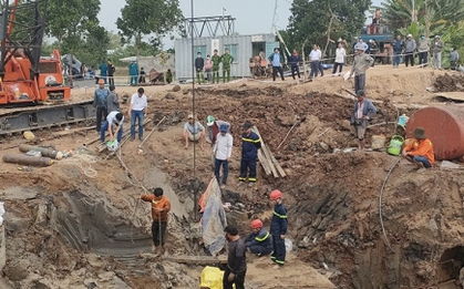Bé trai lọt trong trụ bê tông sâu 35 m: Máy khoan nhồi cọc sẵn sàng nhổ trụ