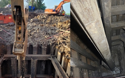 Bé trai lọt xuống trụ bê tông sâu 35m: Đất sét dẻo cứng mút chặt thiết bị đào