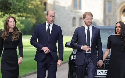 Vua Charles, William - Kate và Harry - Meghan đều bị sụt giảm danh tiếng