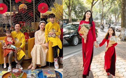 Dàn nhóc tỳ Vbiz diện áo dài ngày mùng 1 Tết: Subeo - Suchin đáng yêu, con gái Hoa hậu Hà Kiều Anh gây "đốn tim"