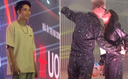 Rapper hôn vợ đắm đuối, DLow quá đẹp trai lọt vào ống kính của fan tại concert Rap Việt