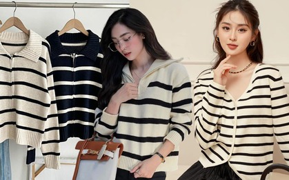 Áo len kẻ ngang: Chiếc áo mọi cô nàng đều muốn sắm cho thu đông này